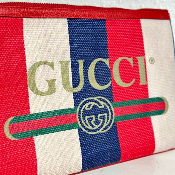 Gucci Tri-Color Gucci Print Clutch - Picture 7 of 9